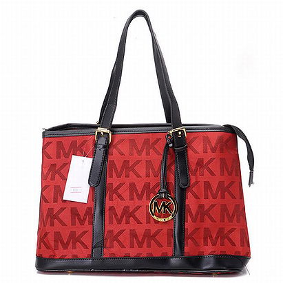 Michael Kors Amangasett Jet Set Logo Tote Bag Red