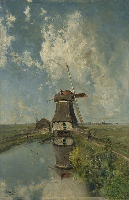 A Windmill on a Polder Waterway