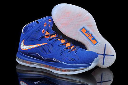 Nike Zoom King James LeBron X EXT Cork QS Blue/Orange Men Size Shoes