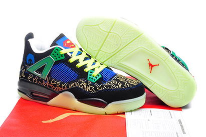 Nike Mens Doernbecher Superman Black/Electric Green/White/Old Royal Air Jordan Retro 4 Glow in the Dark Sneakers