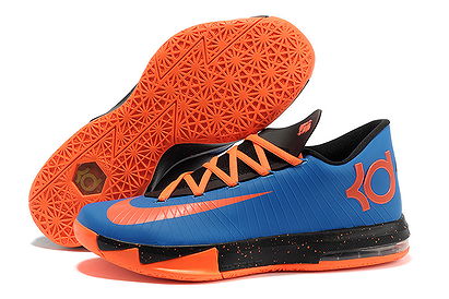 KD 6 VI (Dark Blue/Team Orange & Total Orange) Nike Mens Athletic Sneakers