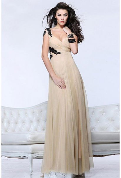 Beautiful Open Back Chiffon Formal Dresses For Wedding