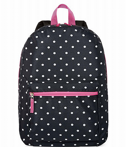City Streets - Black & White Polka Dot Backpack 16 inch School Bag Bookbag - Walmart.com