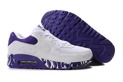 Nike Women Running Sneakers Air Max 90 White Varsity Purple