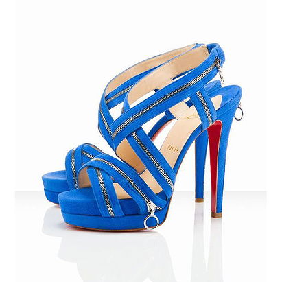 Christian Louboutin Trailer 140mm Sandals Suede Blue