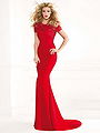 Mermaid Scoop Brush Train Satin Dress POWDN14077BN549