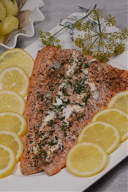 Finland Salmon Stuffed with Cheese and Herbs