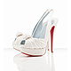 Off White Christian Louboutin Jenny 150mm Slingback Red Sole Shoes (duplicate)