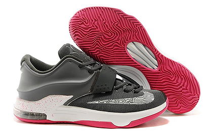 Nike Zoom KD 7 VII Charcoal Grey White and Hyper Pink Basketball Trainers