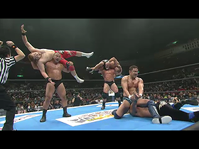 Takashi Iizuka, Tomohiro Ishii & Toru Yano vs. Manabu Nakanishi, Strong Man & Yuji Nagata