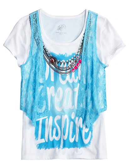 Lace Vest 2fer Tee