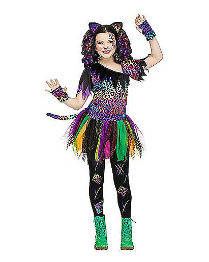 Kids Wild Rainbow Cat Costume