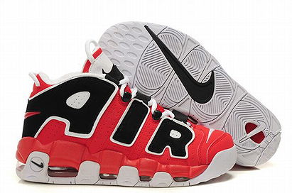 red and white nike air more uptempo men Sneakers