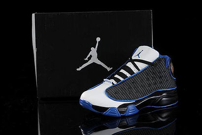 Youth Air Jordan Shoes Retro 13 Kids Shoes (White/Black/Royal Blue)