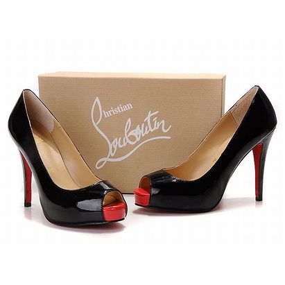 Christian Louboutin Very Prive 120mm Leather Peep Toe Pumps Black