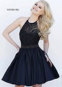 Open Back Black Sparkly Beaded Sherri Hill 32322 Prom Dress