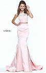 2017 Floral Lace Sherri Hill 50953 Two Piece Mermaid Gown With Beading