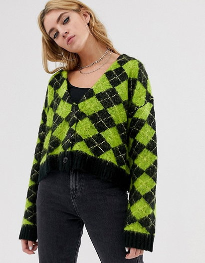 The Ragged Priest oversized cardigan in check | ASOS