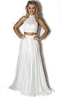 Sherri Hill 50809 Halter Neck Two Piece Ivory Long 2017 Chiffon Prom Gowns
