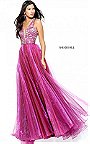 Long Sherri Hill 50970 Cheap Magenta Print Prom 2017 Party Dress