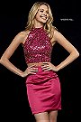 Raspberry 2 Piece Style 52286 Beaded Bodice Homecoming Gowns Sherri Hill 2018