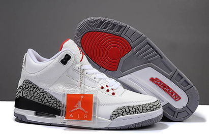 Nike air jordan iii3-whitefire redcement greyblack retro sneaker