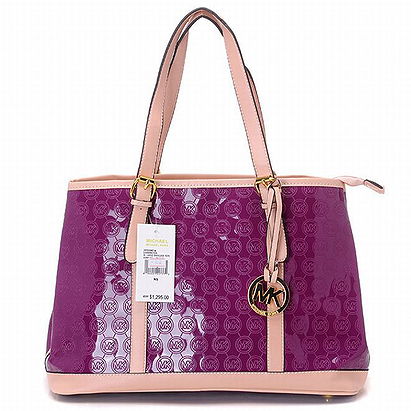 Michael Kors Jet Set Monogram Signature Tote Amangasett Purple Bags