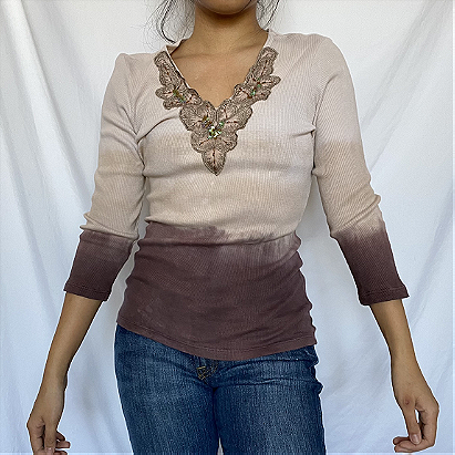 OMBRE FLORAL Y2K/90s TOP\n\nThe CUTEST ombré tan and...