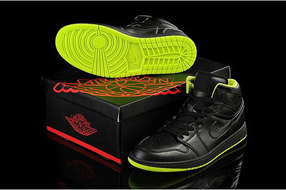 Black/Neon Green-Retro Jordan 1 (I) Nike Basketball Shoes