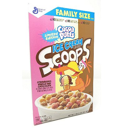 Cocoa Puffs Ice Cream Scoops Strawberry Vanilla & Chocolate Cereal