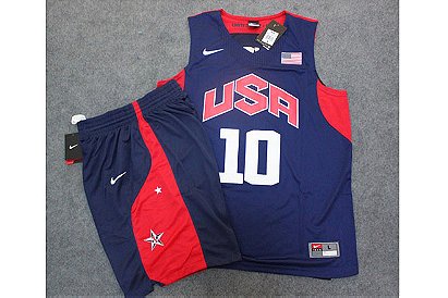 Nike Men's Team USA Basketball #10 Kobe Bryant Blue Jersey Suit Group