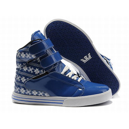 Tk Society High Top Supras with White and Blue Mens