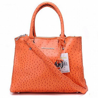Michael Kors Bedford Ostrich Tote Orange