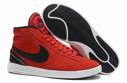 Nike Lunar Blazer Mid VNTG Suede Mens Trainers Distance Red Black White Sneakers