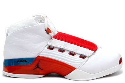 White/Varsitey Red/Charcoal-Nike Jordan 17 (XVII) Original OG Basketball Shoes
