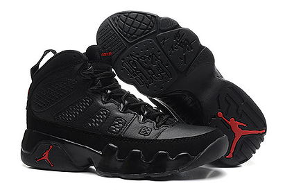 Nike Air Michael Retro 9 IX OG Womens Sports Shoes - Charcoal- Color:Black/Red/Dark Charcoal