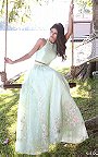 2017 Princess Sherri Hill 50965 Halter Floral Appliques Two-Piece Prom Dress