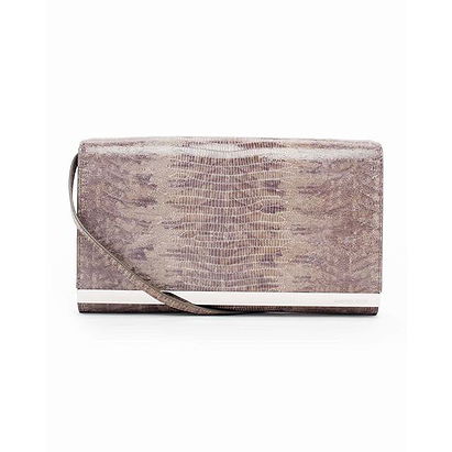 Slate MICHAEL Michael Kors Large Tilda Lizard Embossed Clutch Bag