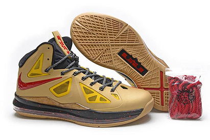 Lebron 10 Khaki Black Yellow Nike Mens Shoes