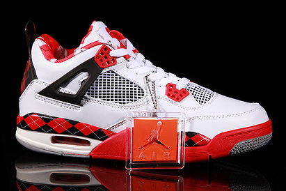 White/Fire Red/Black-Nike Jordan 4 Unc Pe-Retro-Men's-Basketball-Shoes