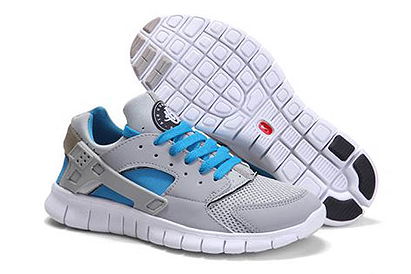Nike Huarache Free 2012 Running Shoe Stealth White Neptune Blue Mens