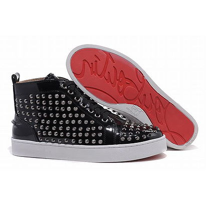 Christian Louboutin Louis Black Flat Spikes Mens Sneakers BlackChristian Louboutin Louis Black Flat Spikes Mens Sneakers Black