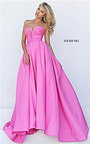Simple Strapless Ruched Pink Prom Ball Gown by Sherri Hill 50479