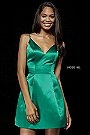 Emerald 2018 V Neckline Satin Homecoming Gowns 52111 By Sherri Hill