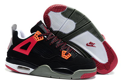 Nike Air Jordan IV Retro Shoes In Black White & Blue Features Kids