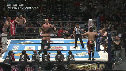 Shinsuke Nakamura, Tomohiro Ishii & YOSHI-HASHI vs. Tetsuya Naito, Togi Makabe & Hirooki Goto (NJPW, Invasion Attack 2015, 04/05/15)