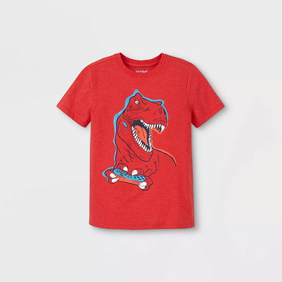 Boys' Dinosaur Gamer Graphic Short Sleeve T-Shirt - Cat & Jack™ Red