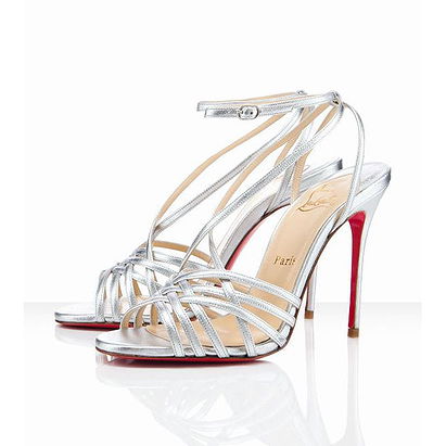 Christian Louboutin Beverly 100mm Sandals Leather Silver