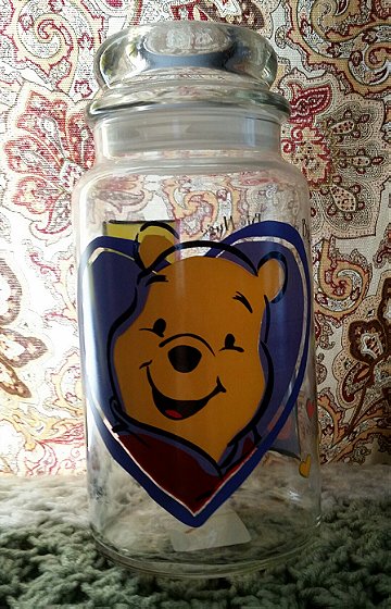 Winnie The Pooh "Big Hearts Deserve Big Hugs" Glass Jar With Stopper-Top
