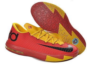 Nike Zoom Kevin Durant KD 6 Sport Red Yellow New Release Men Size Shoes